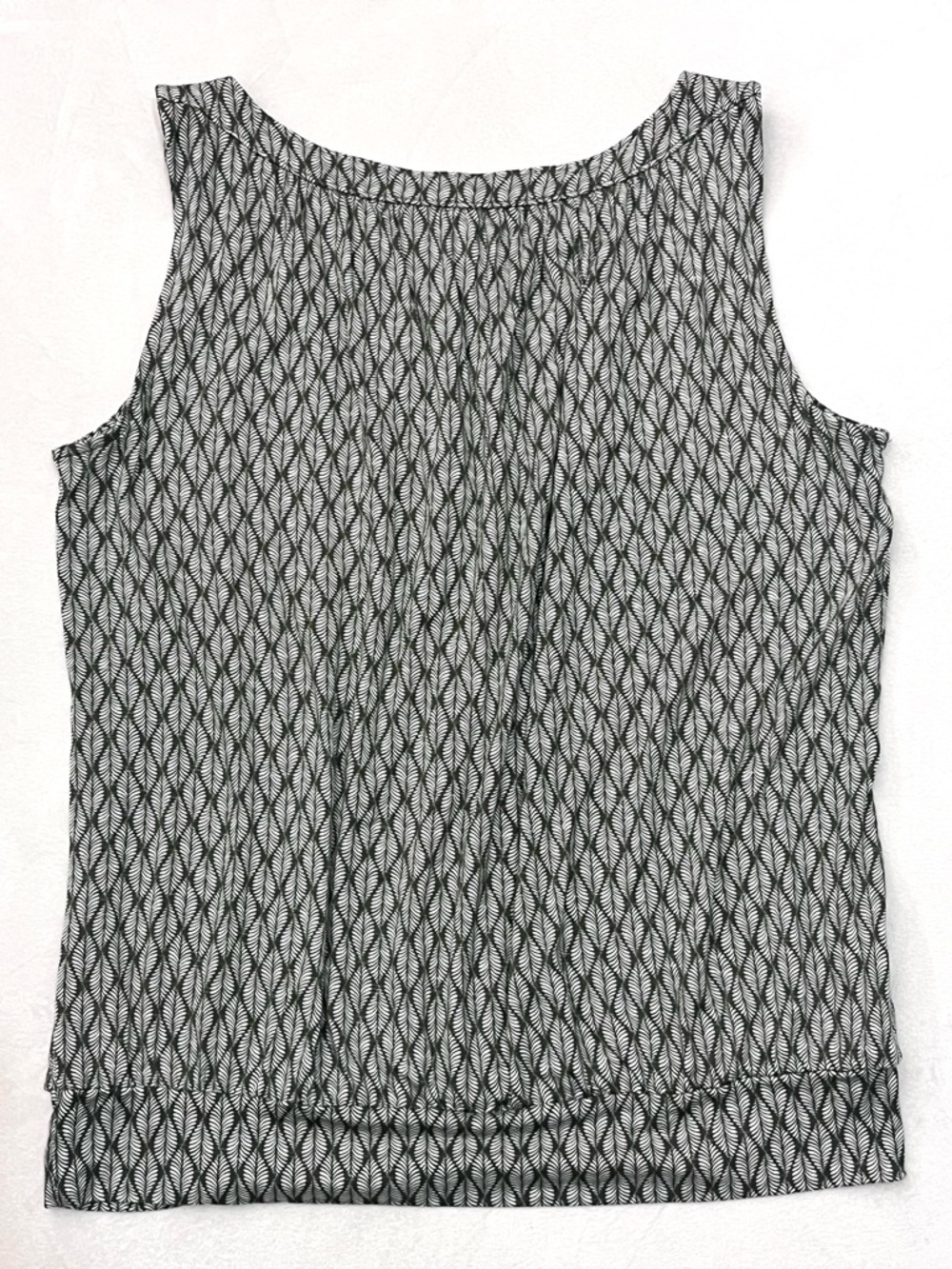 LOFT Outlet Women’s Dark Green & White Geometric Sleeveless Tank Top Large - Picture 12 of 16